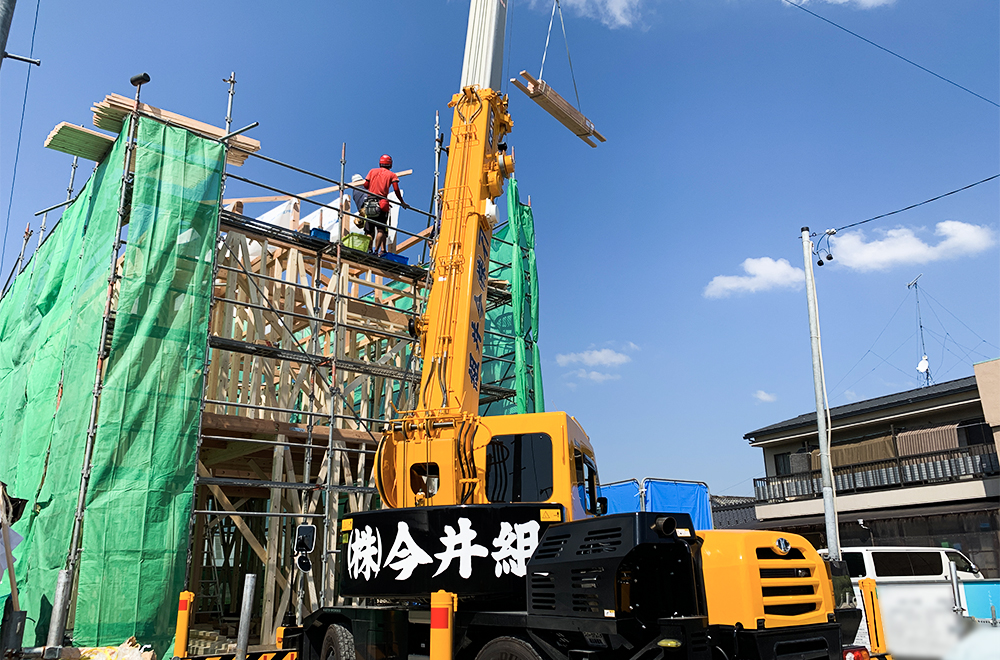 Y様邸の建て方を行いました。