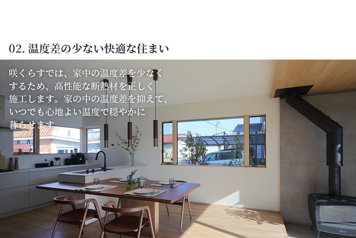 温度差の少ない快適な住まい