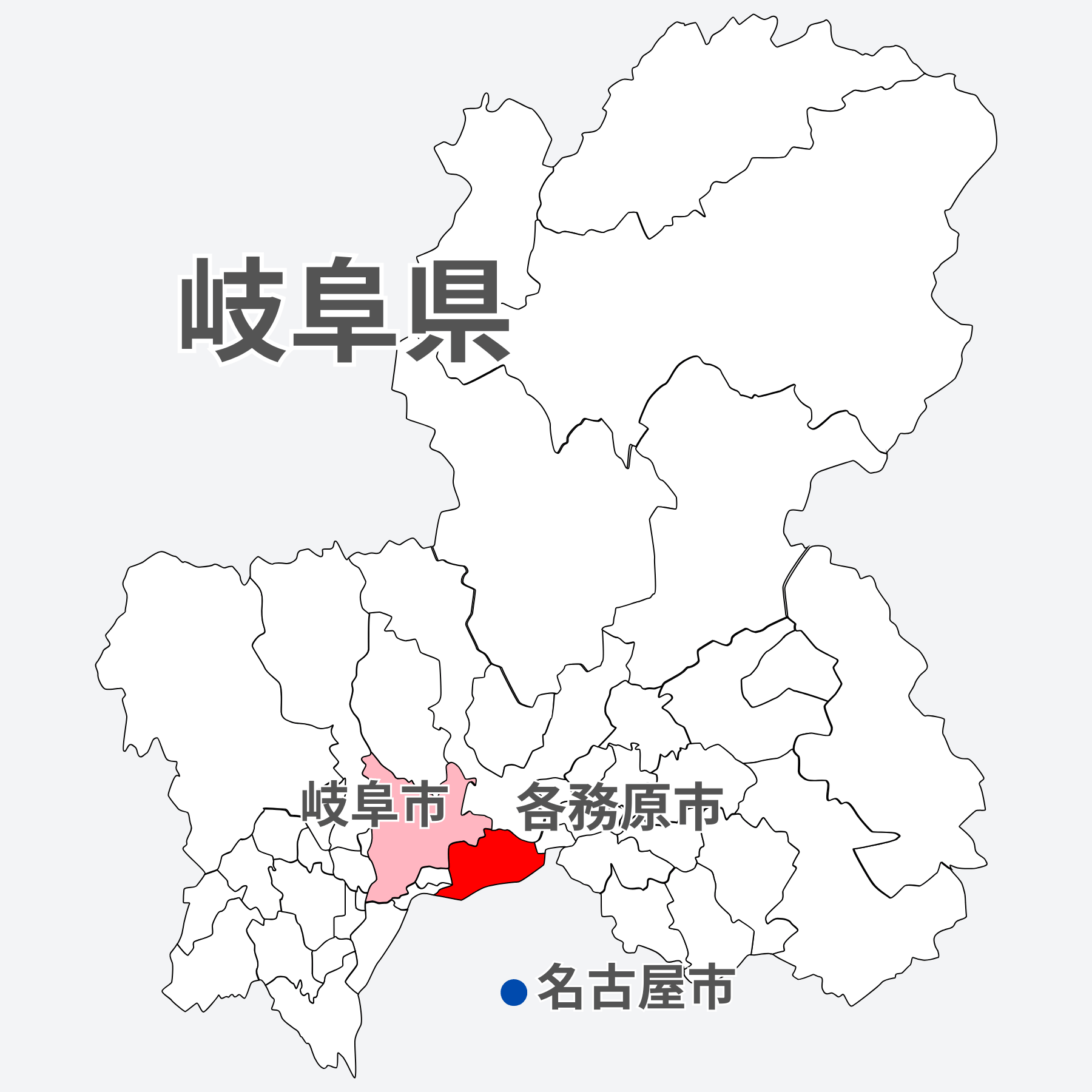 岐阜県各務原市の地図